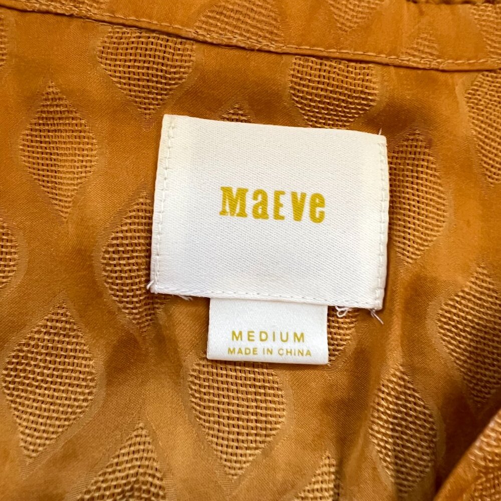 Anthro Maeve Saffron Boho Peasant Top Saffron Gold Flowy Summer Coquette Sz M - Picture 8 of 12